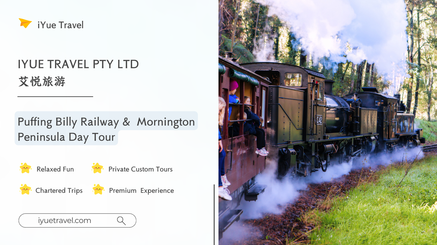Puffing Billy Railway + Mornington Peninsula Day Tour: Steam Train, Coastline, Art (1–6 people)