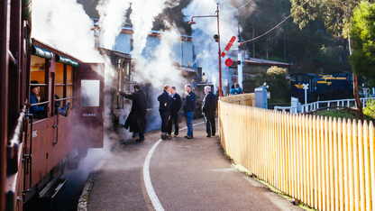 Puffing Billy Railway + Mornington Peninsula Day Tour: Steam Train, Coastline, Art (1–6 people)